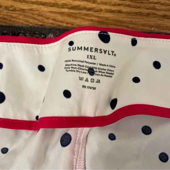 SUMMERSALT Women’s 1X Cloud 9 Silky PJ Set Polka Dot Pink Trim - Picture 5 of 8